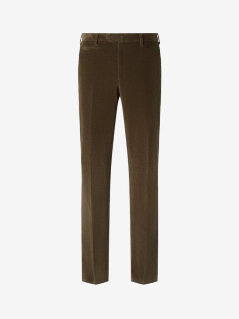 CORNELIANI Brown 1500-striped stretch cotton corduroy trousers