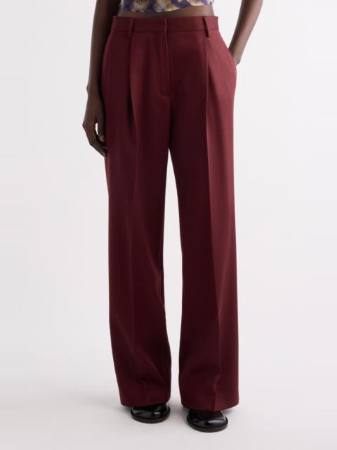 Dries Van Noten Dries Van Noten Portias Pleated Wool Pants in Brique at Nordstrom