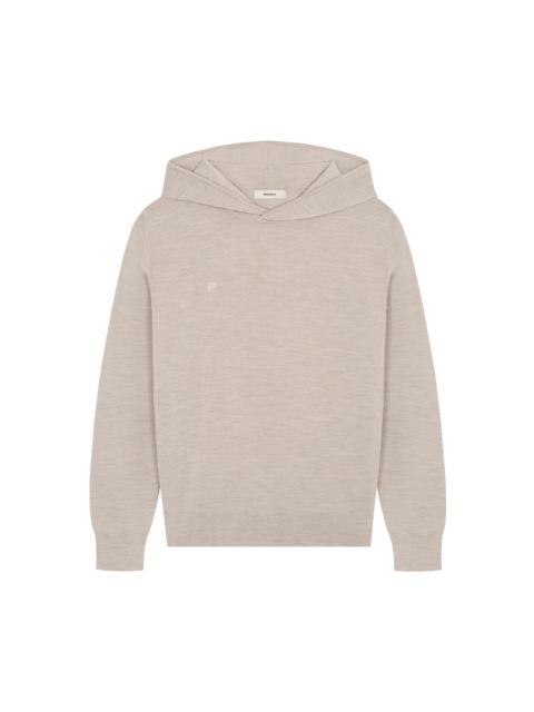 PANGAIA Womens DNA Regenerative Merino Wool Hoodie - Stone Marl