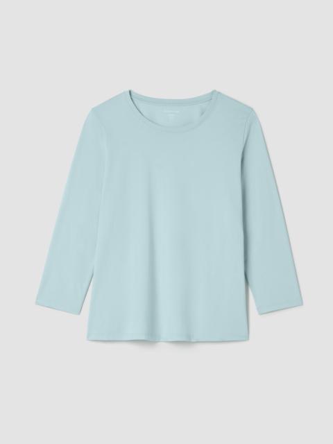 EILEEN FISHER Organic Pima Cotton Jersey 3/4-Sleeve Tee