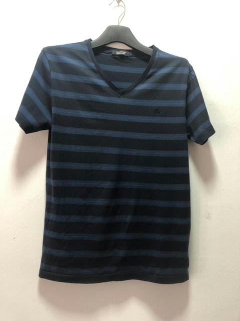 Burberry BURBERRY Blue Label T Shirt V Neck Collar Stripe