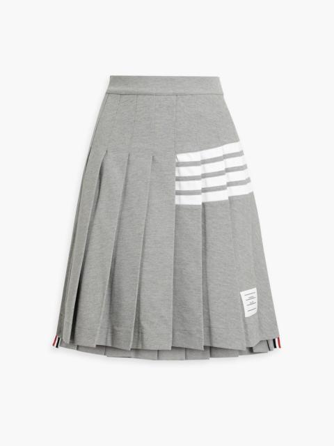 Thom Browne Striped pleated cotton-blend piqué skirt