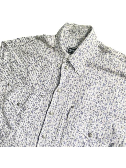 Vintage 90’s Versace Floral Stripes Cotton/Wool Shirt