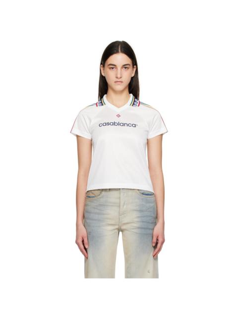 CASABLANCA White Jacquard Monogram Football T-shirt