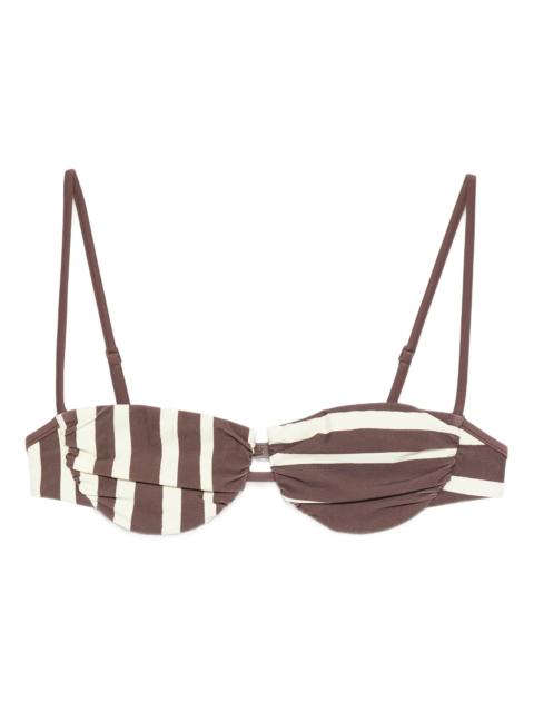 SIR. Linocut striped bikini top