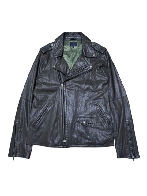 Other Designers Le Grande Bleu (L.G.B.) - Custom Culture Goat Skin Leather Biker Jacket