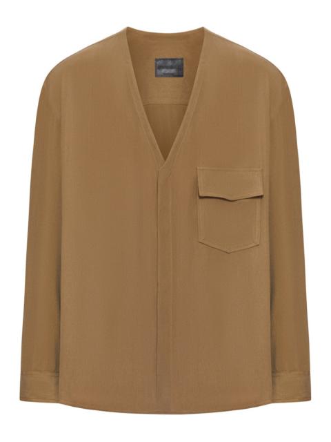 GIORGIO ARMANI Giorgio Armani Men Viscose Blouse With V-Neck And Patch Pocket