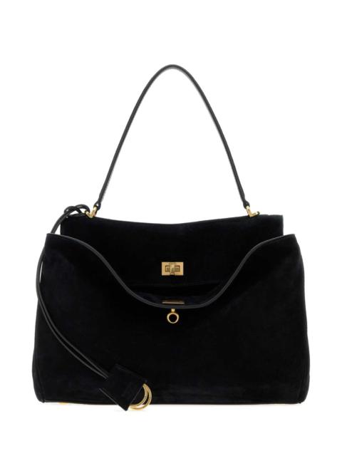 BALENCIAGA Balenciaga Women Black Suede Medium Rodeo Handbag