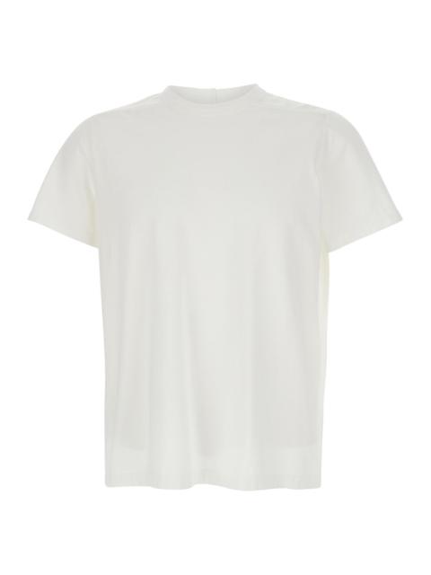 Rick Owens Rick Owens Men White Crew Neck T-Shirt With Tone On Tone Stitching In Cotton Man