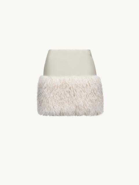 Moncler Teddy-Trimmed Mini Skirt