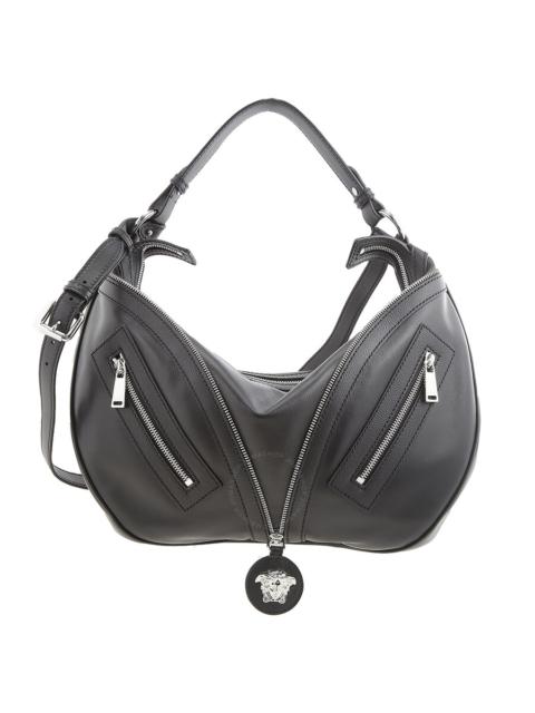 VERSACE Versace Black Repeat Hobo Bag