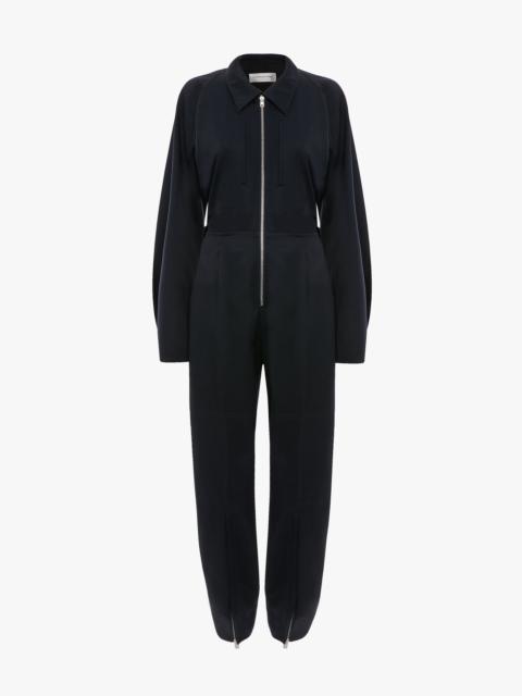Victoria Beckham Cargo Jumpsuit In Navy
