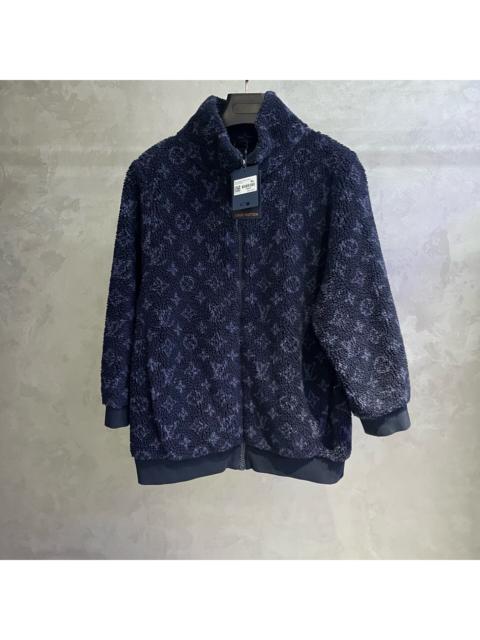 Louis Vuitton Louis Vuitton Dark Blue All-Over Jacquard Suede Jacket