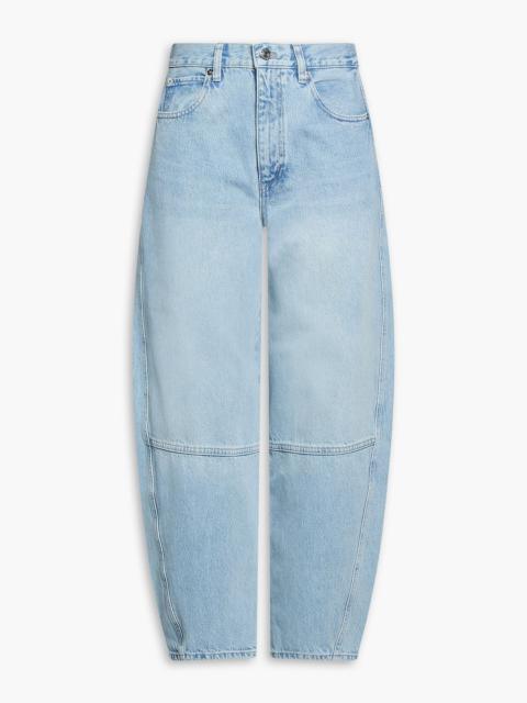 FRAME The Twisted cropped barrel-leg jeans