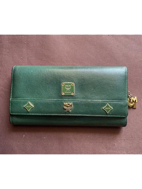 MCM Authentic MCM Green Leather Long Wallet