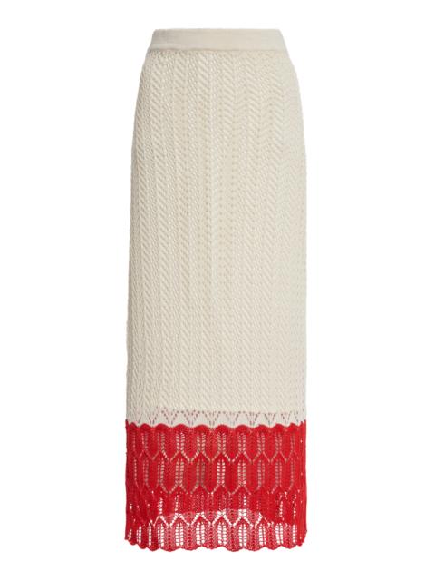 Jil Sander Cotton Crochet Midi Skirt multi