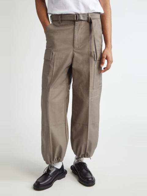 sacai Sacai x WTAPS® Cotton Parachute Cargo Pants in Taupe at Nordstrom
