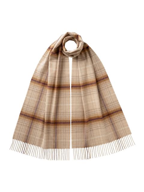 Johnstons of Elgin Ombre Check Natural Merino Scarf