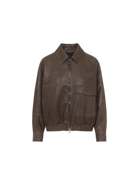 Brunello Cucinelli Leather Bomber Jacket Women