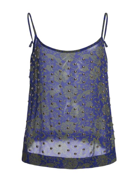 Calipso Embellished Georgette Slip Top blue