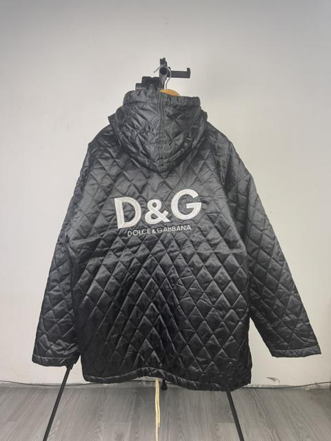 Other Designers Japanese Brand - Black Quilted D&G big embroidery logo hooded jacket
