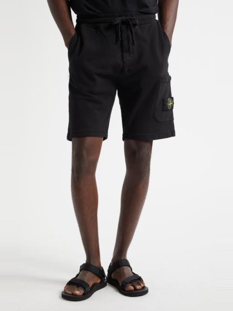 Stone Island Stone Island Cotton Fleece Cargo Bermuda Shorts in V0029 Black at Nordstrom