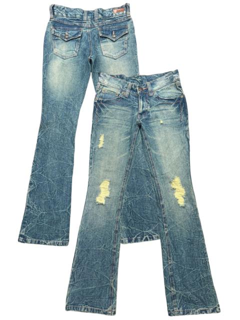 Hype - Japanese Brand Distressed Mudwash Flare Denim Jeans 28x30.5