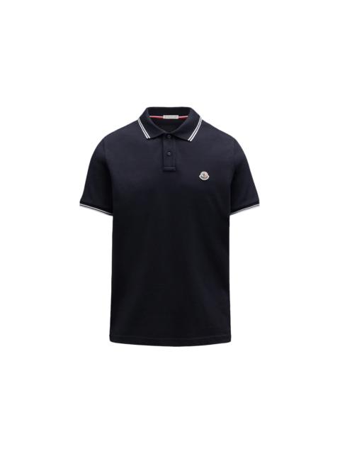 Moncler Moncler Logo Polo Shirt Navy Blue/White