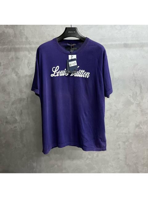 Louis Vuitton Louis Vuitton Blue Letter-Print Crewneck Short-Sleeve T-Shirt