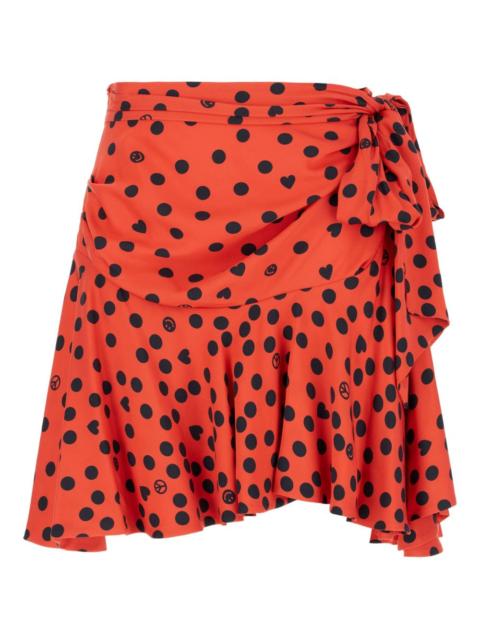 Moschino polka-dot ruffle-hem mini skirt