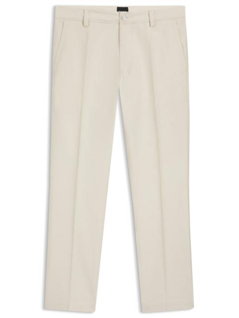 BOSS STRAIGHT-FIT TROUSERS IN COTTON-BLEND TWILL