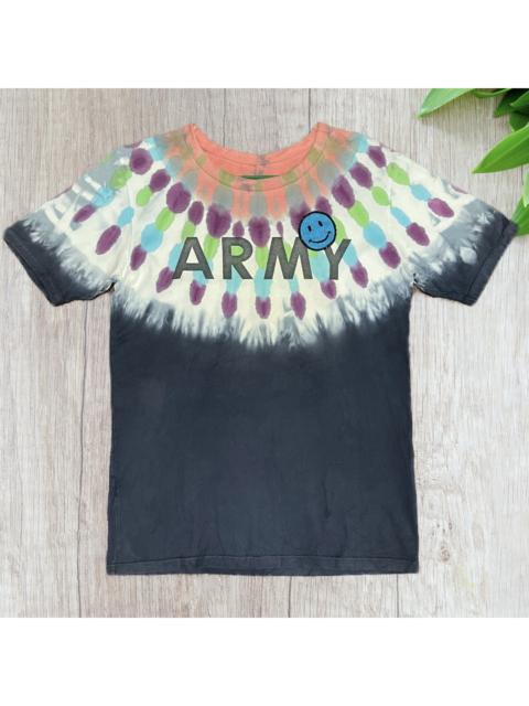 Other Designers Japanese Brand - SASQUATCHfabrix CLO Army Spellout Smiley Patches Tie Dye Tee