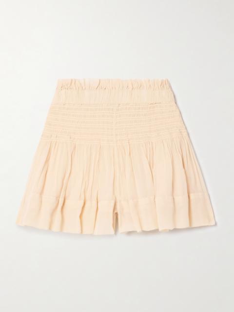 Isabel Marant Maelly Shirred Silk-crepon Shorts