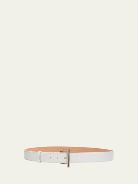 Alexander McQueen T-Bar Skinny Leather Belt