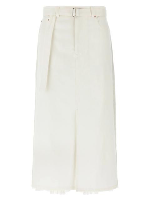 Sacai Women Pleated Denim Skirt