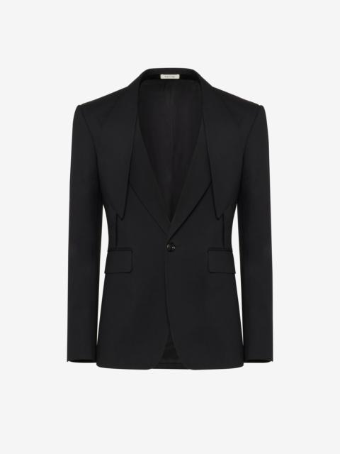 Alexander McQueen Men's Reverse Lapel Single-breasted Jacket in Black