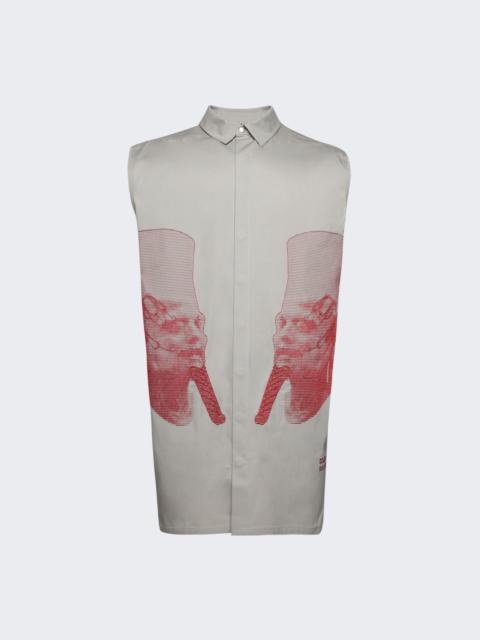 Rick Owens Ron Jumbo Outershirt Pearl And Cardinal Red