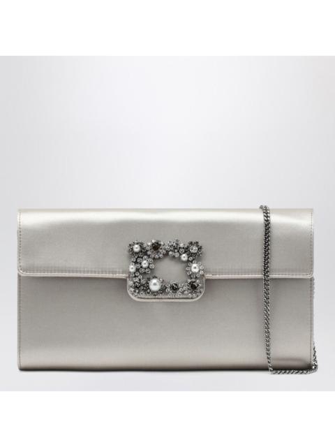 Roger Vivier Roger Vivier Pearl Grey Satin Clutch Bag With Buckle Women