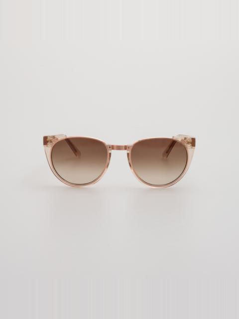 LINDA FARROW Iris Oval Sunglasses in Ash
