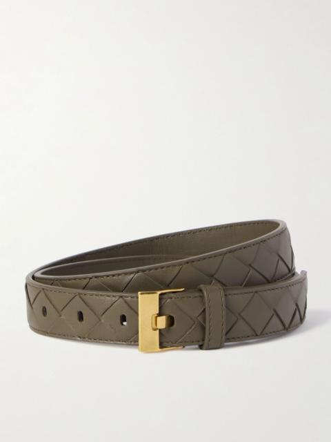 Bottega Veneta Intrecciato leather belt Green