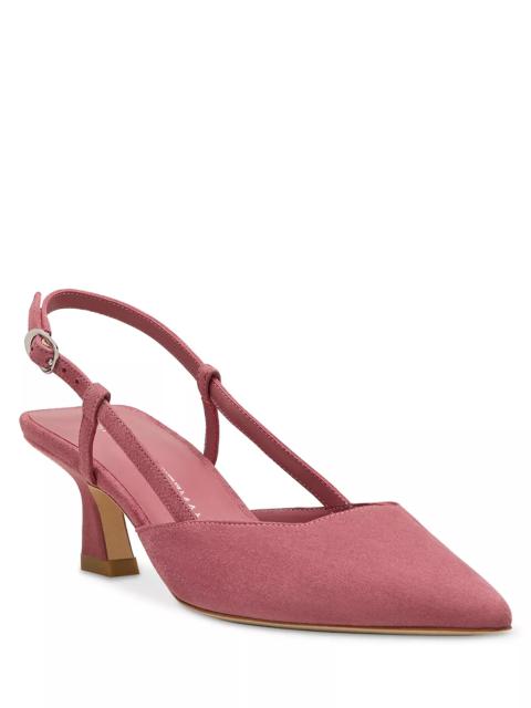 Stuart Weitzman Women's Vinnie 50 Slingback Suede Pumps