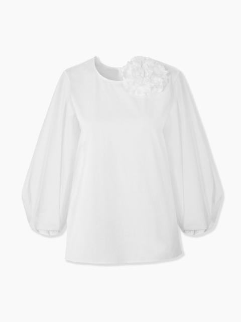 CAROLINA HERRERA Puff-Sleeve Top with Rosette