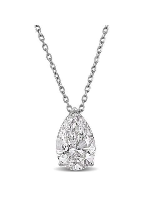 Other Designers Created Forever 3ct TW Pear-Shaped Lab-Grown Diamond Solitaire Pendant with Chain in 14k White Gold 