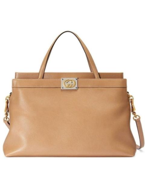 GUCCI Medium Leather Tote Bag