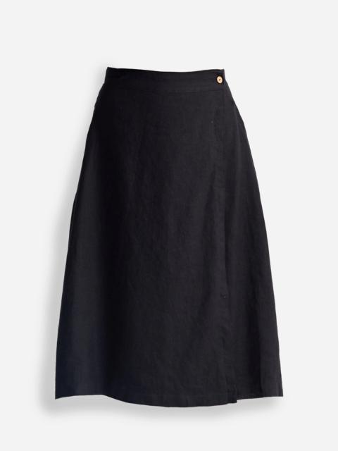 Madewell Reistor® Overlap Midi Skirt in 100% Black Hemp
