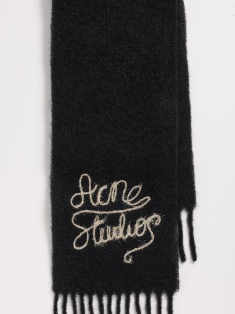 Acne Studios Vally Solid Embroidered Winter Scarf