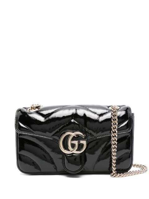 Gg marmont small patent leather shoulder bag