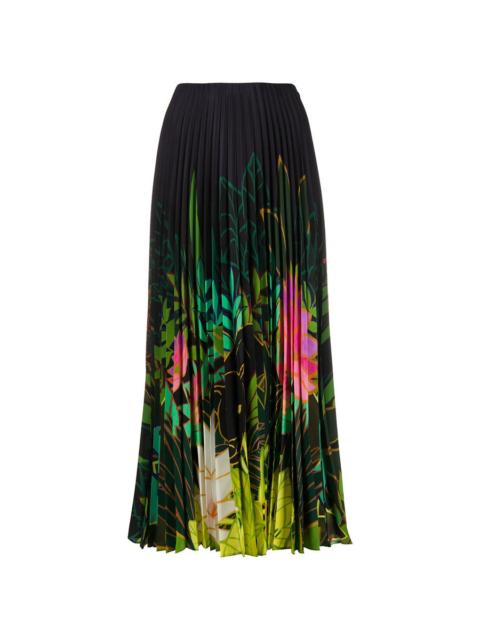 Valentino Valentino Garavani Pleated Floral-Print Skirt