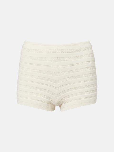 FAITHFULL Duma pointelle cotton-blend shorts