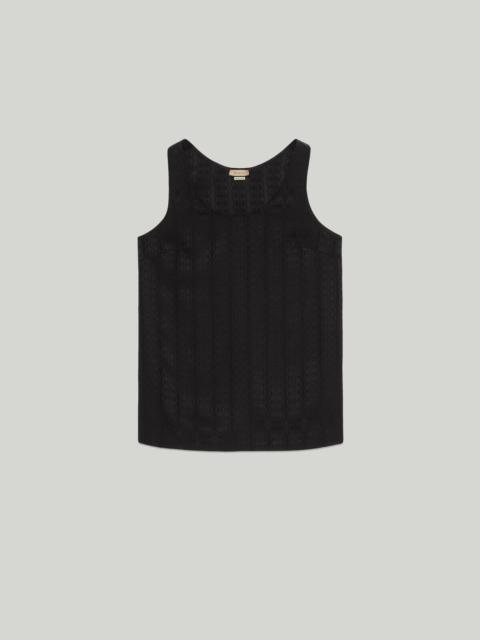 GUCCI Gucci G Silk crepe Satin Sleeveless Top